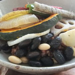 アーセンプレイス - 季節の野菜と黒米入り玄米ごはん