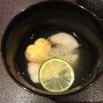 馳走 啐啄一十  - 利尻昆布のお椀　車海老の真丈・甘鯛炭火焼