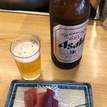 立飲みいこい - ビール(大)＋まぐろ