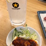 立飲みいこい - レモンハイ＋豆腐サラダ(麻婆)