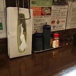 もつ煮専門 SUNZOK - カウンターの卓上