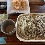 そば切り 温 - 二種盛りそば　スジエビのかき揚げ