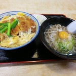 ヤハタすしべん - カツ丼セット（ミニそば）+生卵