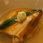 日本料理 晴山 - 煮物　じゃが芋饅頭・穴子添え　アップ