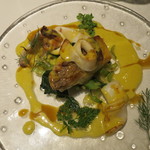 リストランテ サクラ - 真鯛　小松菜　ヤリイカ　サフランソース