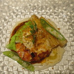 リストランテ サクラ - オマール海老　ホワイトアスパラガス　ポーチドエッグ　桜海老のパウダー