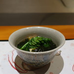 日本料理 幸庵 - 筍、のらぼう菜、若芽の煮物