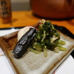 日本料理 幸庵 - 奈良漬け、あやめ蕪と茎の漬物