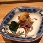 肉屋 雪月花 NAGOYA - 赤貝と松阪牛赤身のランプ肉のぬた和え