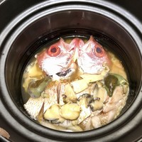 のどぐろ専門 銀座 中俣 - 食事：喉黒 一尾土鍋ご飯 鮑乗せ