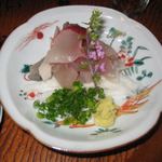 亀の井別荘 - 鯛＆関鯵の刺身
