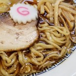 中華そば 六感堂‏ - 中華そば 黒 皮ワンタン入 手もみ麺