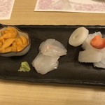 旬菜 おぐら家 - 塩水うに・ひらめ・あおりいか