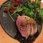 割旬 葉隠 - 河内鴨ロース串焼きいちじくソース