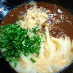 手打うどん くうかい - くうかい●ｶﾚｰ釜玉うどん(少なめ)