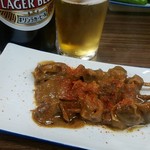 いこい - どて焼き（3本）380円＋キリンラガー大瓶480円