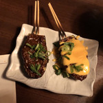 Yakitoriya Sumire - ナス田楽、普通のとチーズのせ
