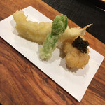 津の守坂 小柴 - 帆立・白魚の天ぷら