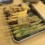 Tenshichi - 串カツ注文①
                        トマトベーコン、えび、牛カツ、アスパラ
