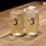 餃子とスパークリング バブルス - 知多ハイボール