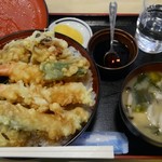 あたご食堂 - 天丼(大盛)
