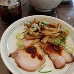 らーめん森や。 - 合盛り-辣油がけ