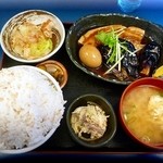 定食や - 豚バラナス定食＋麦飯大盛