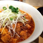 麺屋一燈 - クセになる辛辛麻婆豆腐麺　８００円　筍と焼きチーズご飯　３５０円