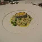 リストランテ カノフィーロ - ヴェネトさんグリーンピースとバジリコ、シェーヴルチーズ　リゾット