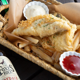 To accompany beer♪Fish and chips, a classic British dish
