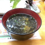 北のどんぶり屋 滝波食堂 - アオサ 味噌汁、磯の香りが身体中に沁み渡る。