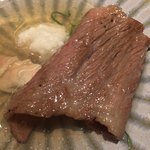 焼肉 強小亭 - ザブトンの焼きしゃぶ  蛤の出汁