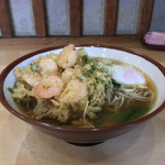 そばの神田 東一屋 - アサソバビンボー！  
      朝そば＋えびかき揚げ！