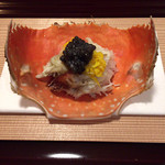 松川 - 渡り蟹の飯蒸し、キャビア、食用菊