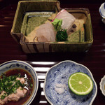 松川 - 明石の鯛、かわはぎ、肝醤油