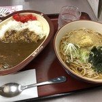 山田うどん - かかしカレー + Aセット(麺大盛) 690円税込