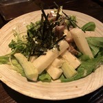 魚処 渓 - 煮帆立と大根のサラダ