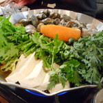 凛 - 鍋   アサリ、クレソン、水菜、春菊