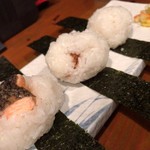 ご飯屋 おむすび - おむすび
鮭 ¥100+tax + 高菜 ¥100+tax + おかか ¥100+tax