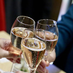 波へい - ロゼスパークリングで乾杯〜♪