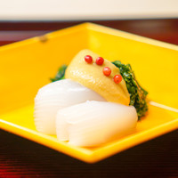 祇園 末友 - お造り 紋甲烏賊 酢味噌 菜花