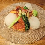 ラ プランシュ - 富士幻豚バラと知床鶏のトマト煮込み