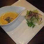 トラットリア アンド カフェ パッソ - セット　サラダ＆スープ　200円
