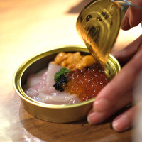 焼肉 うしみつ 恵比寿本店 - 缶詰のユッケ