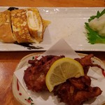 おぎ野 - 出し巻きハーフと唐揚げハーフ