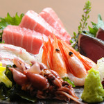 Assortment of five sashimi