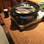 山中温泉　花紫 - 仲居さんが絶妙な火加減で提供してくれます。