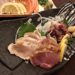 Zenseki Koshitsu Izakaya Ayadori - 鶏刺し盛合わせ