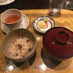薪の音 - むかごご飯、お味噌汁、お漬物