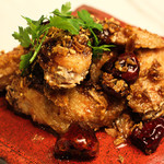 Deep fried chicken dish with delicious spicy chili sauce